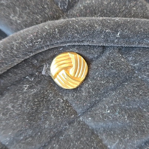 Vintage Quilted Velvet Gold Button Jacket - Picture 5 of 7